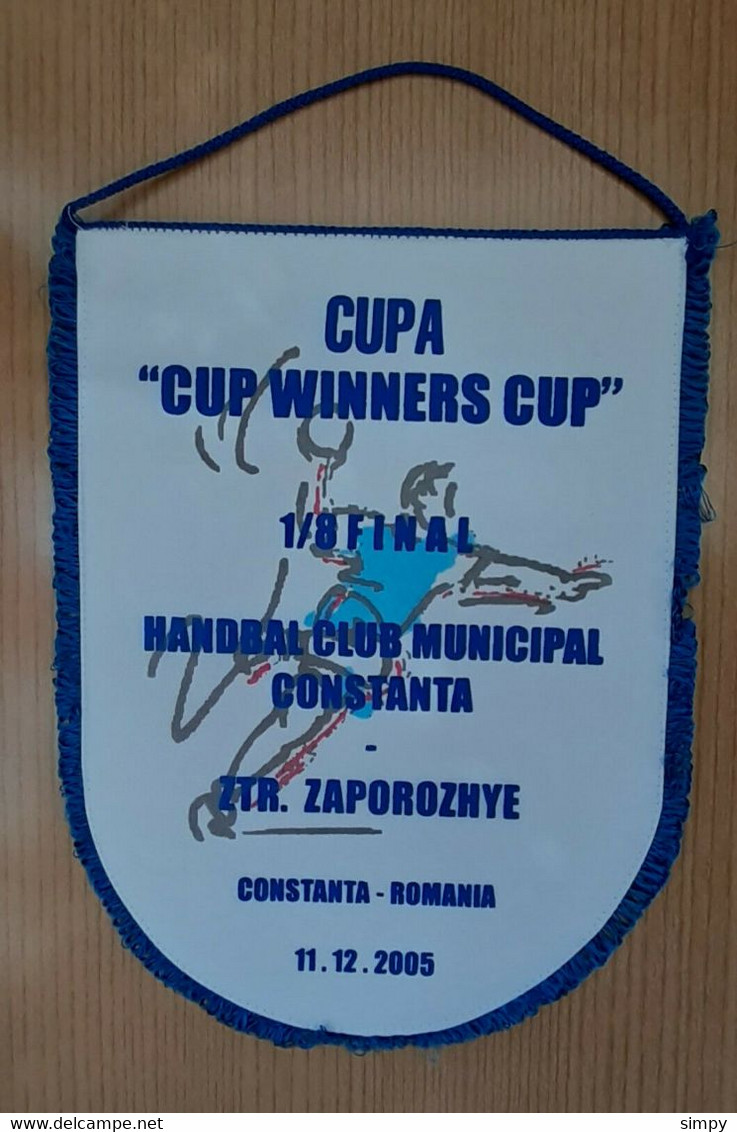 Captain Pennant Handball Club Municipal Constanta Romania Cup Winners 1/8 Final 23x30cm - Handbal