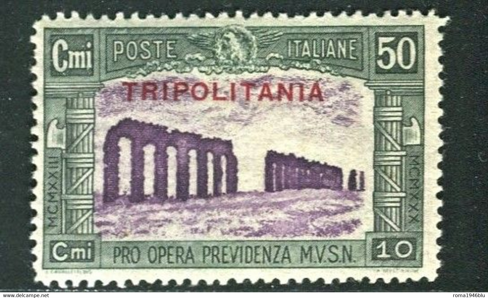 TRIPOLITANIA 1930 MILIZIA III 50 C. + 10 C. * GOMMA ORIGINALE - Tripolitania