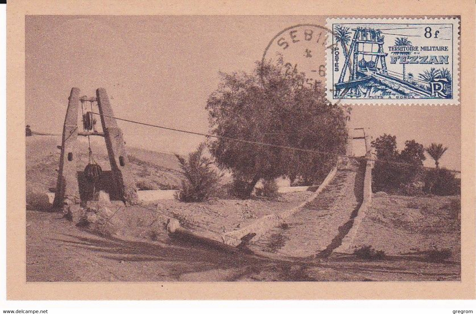 Territoire De FEZZAN  CM SEBHA 24/06/1951 Puits Antiques    Yt 47 ( MAXIMUM CARD ) - Usati