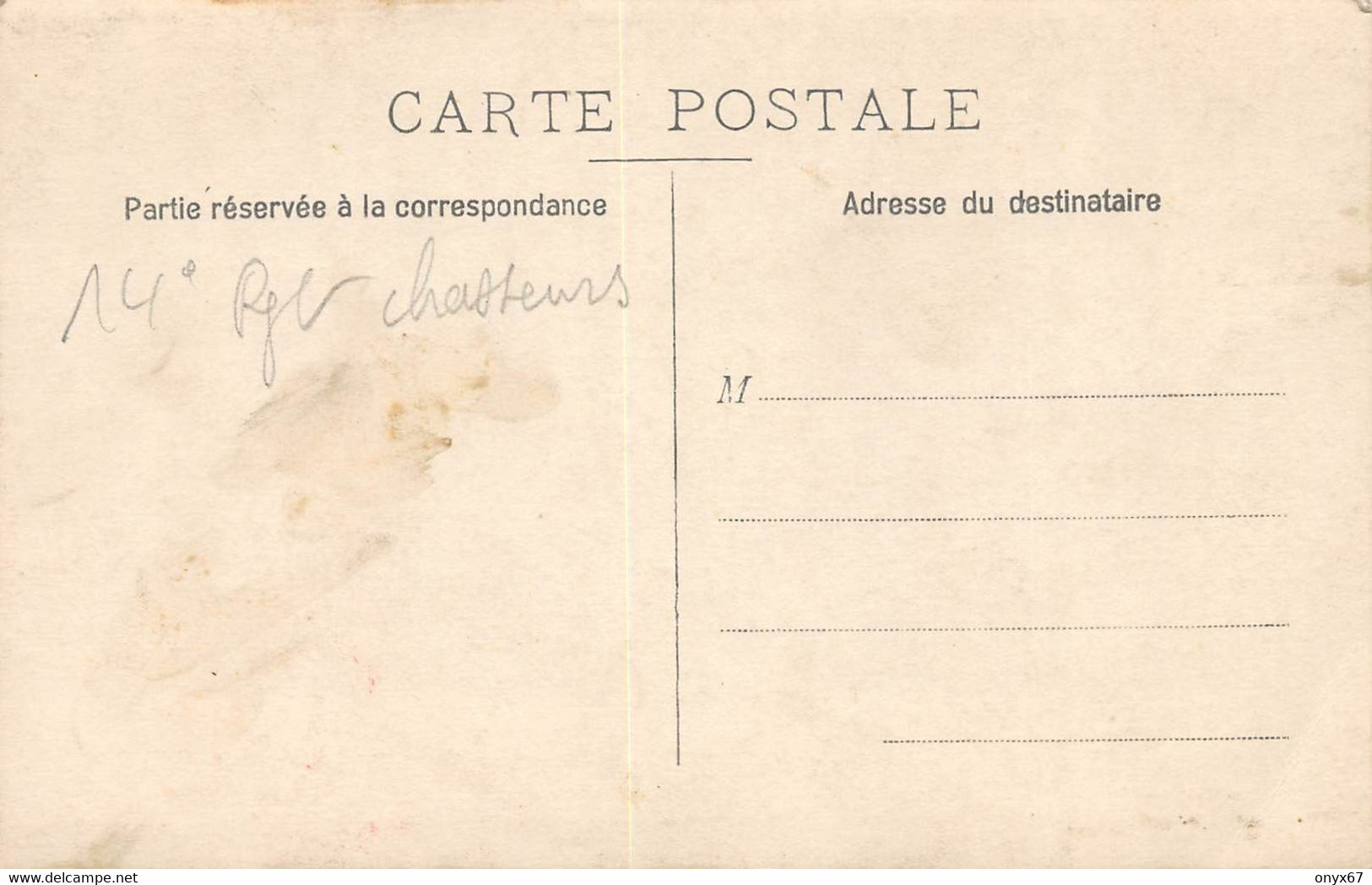 Carte Postale Photo Militaire Français 14 ème Régiment  De Chasseurs - Regimenten