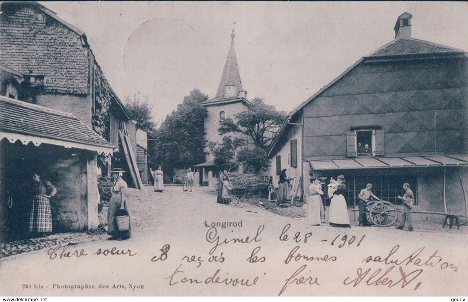 Longirod VD, Fontaine Couverte, Rue Animée (26.10.1901) - Longirod