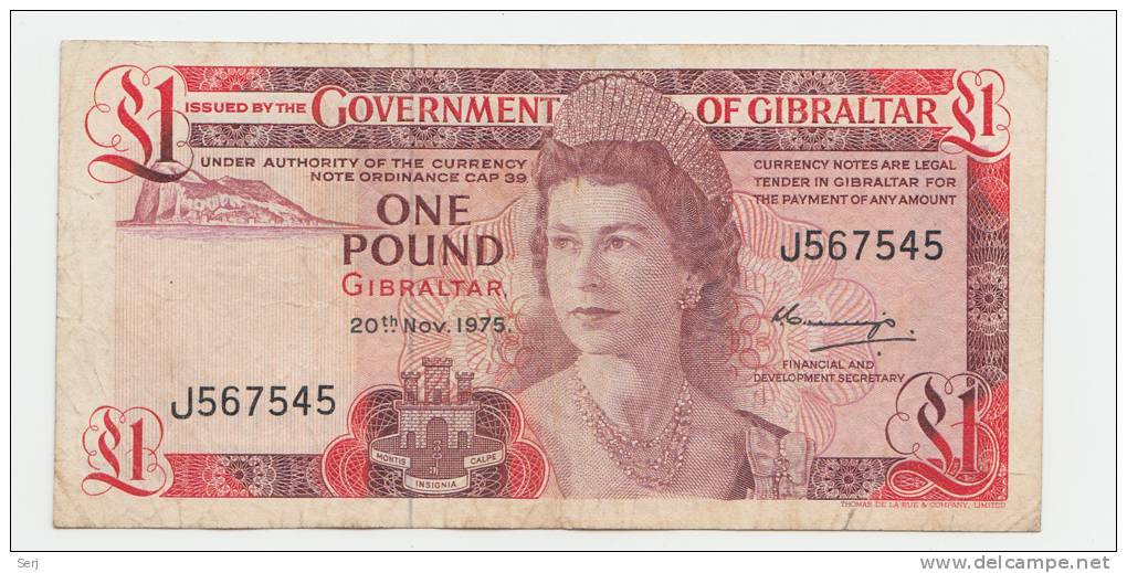 Gibraltar 1 Pound 1975 F+ P 20a - Gibraltar