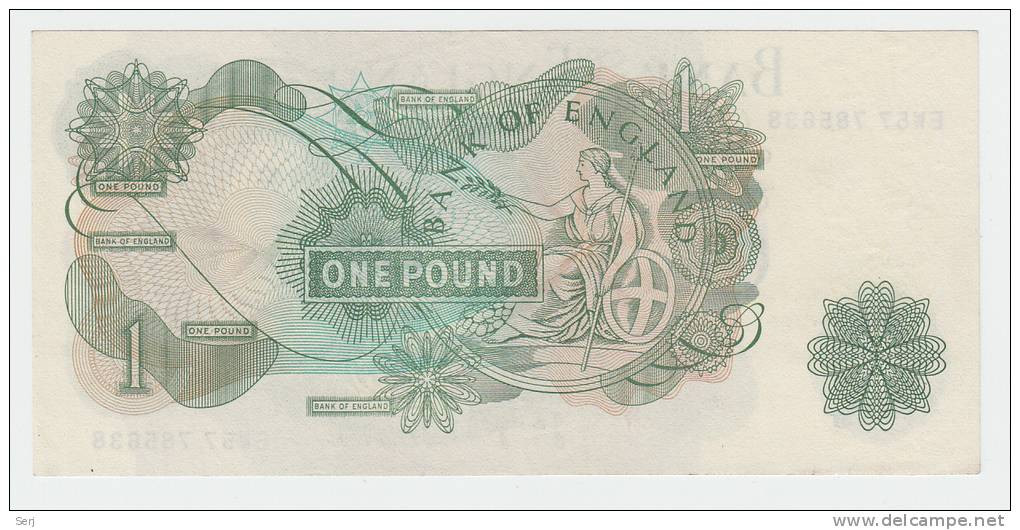 GREAT BRITAIN &pound; 1 POUND 1970 - 77 ( Signature J. B. Page ) UNC NEUF P 374g 374 G - 1 Pound