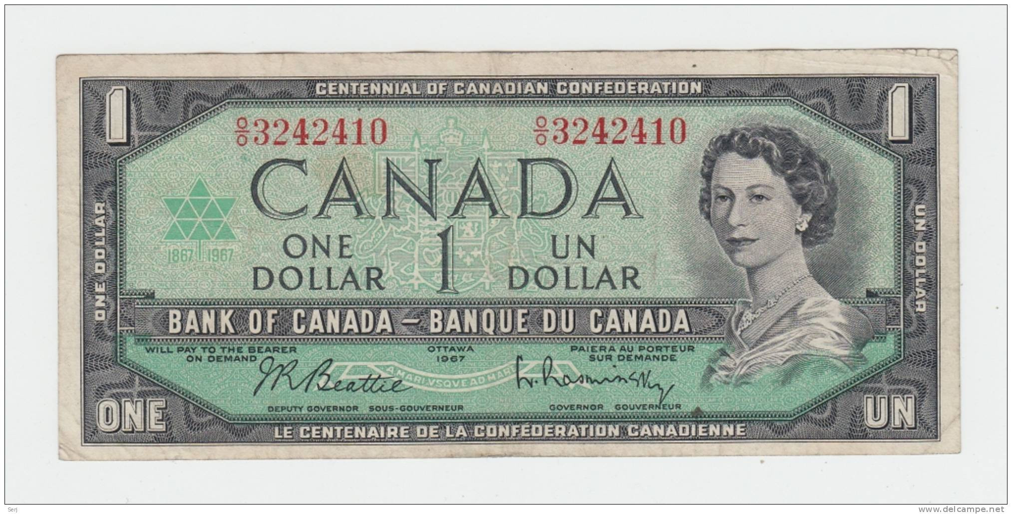 Canada 1 Dollar 1967 VF+ CRISP Banknote P 84b 84 B - Canada
