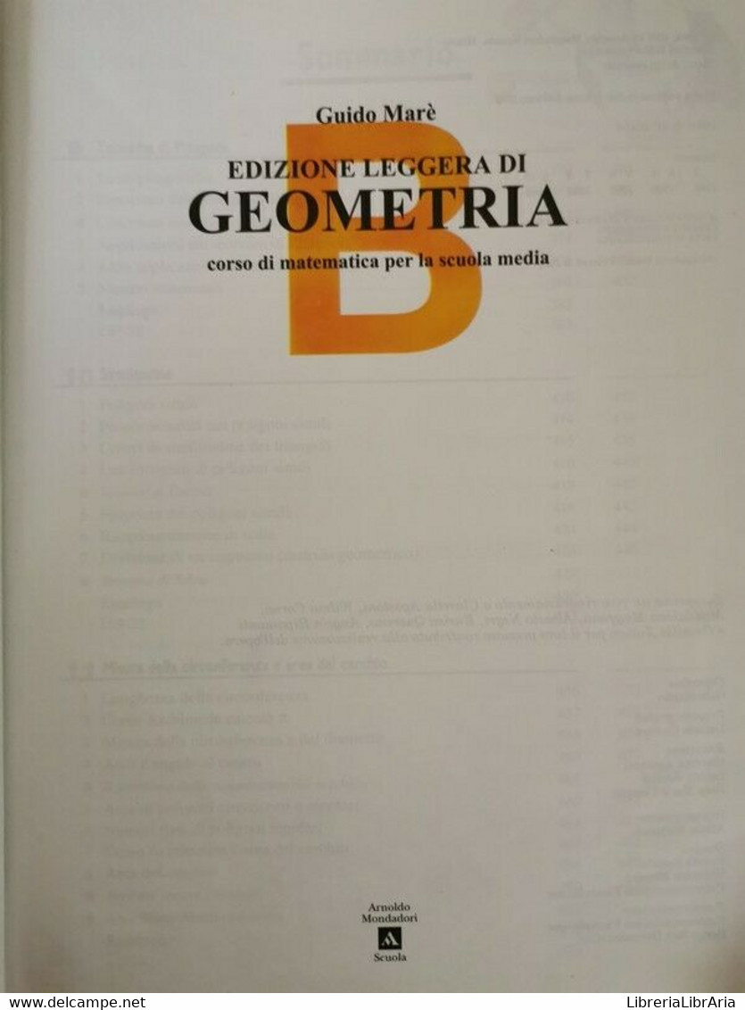 Edizione Leggera Di Geometria B, Di Guido Marè,  1995,  Mondadori Editore - ER - Adolescents