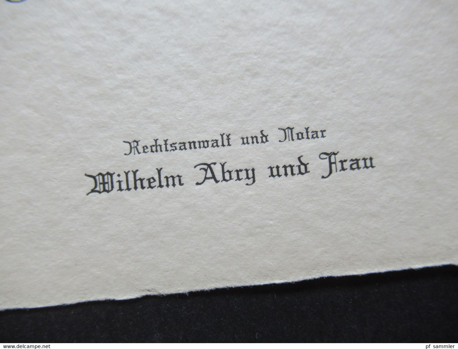 3.Reich Ca. 1930 / 40er Jahre Herzliche Glückwünsche Helmstedt Wilhelm Abry Und Frau Rechtsanwalt Und Notar - Cartes De Visite