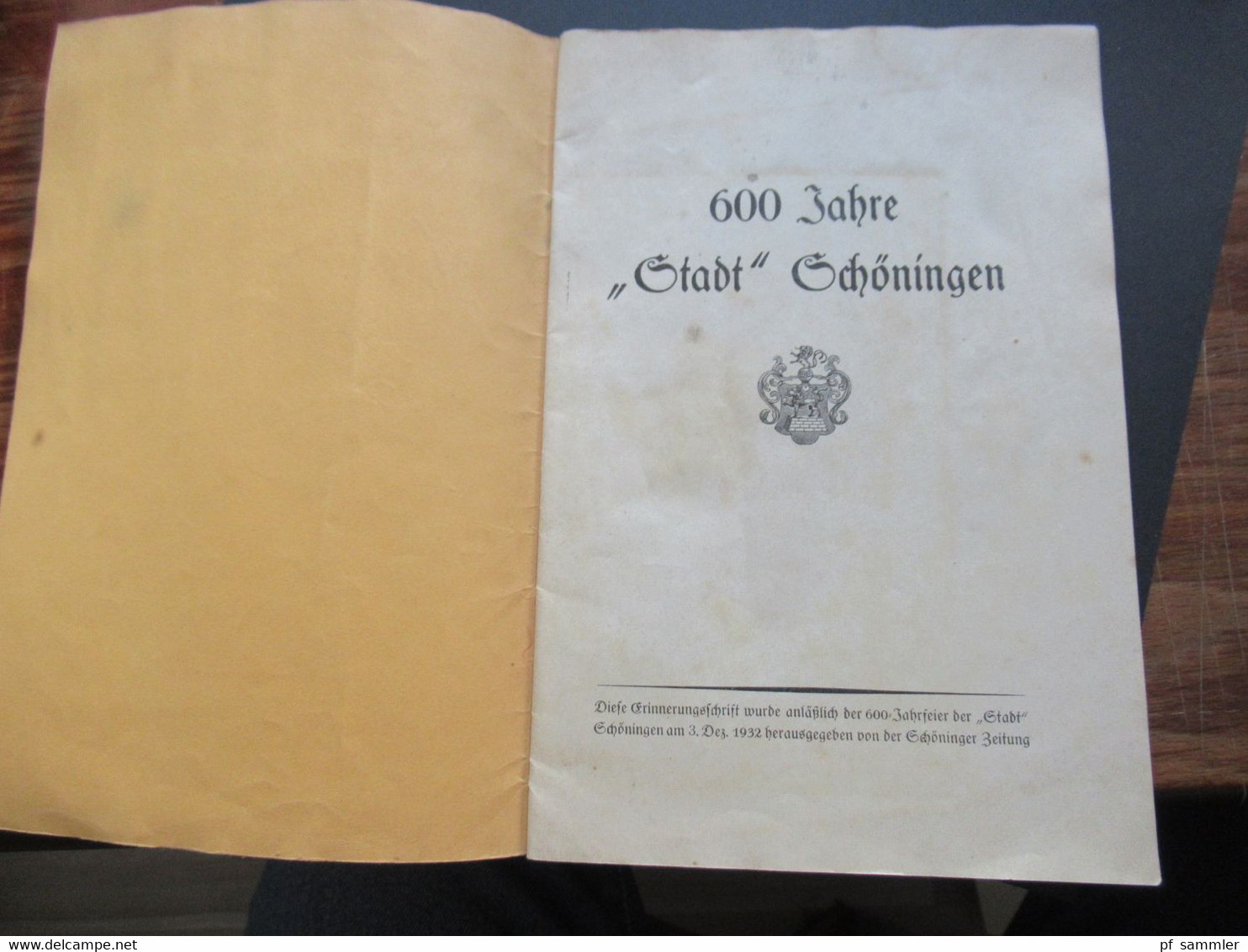 DR 1932 Erinnerungsschrift / Kleines Heft 600 Jahre Stadt Schöningen (Kreis Helmstedt) Herausgeber Schöninger Zeitung - Niedersachsen