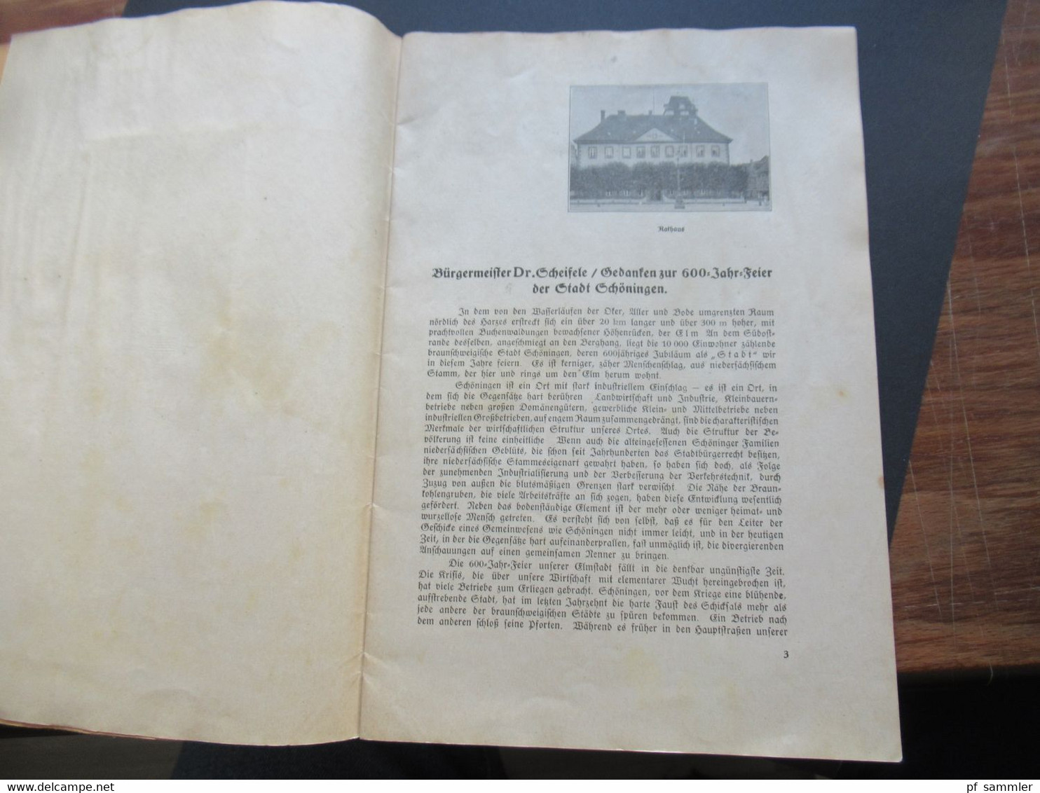 DR 1932 Erinnerungsschrift / Kleines Heft 600 Jahre Stadt Schöningen (Kreis Helmstedt) Herausgeber Schöninger Zeitung - Niedersachsen