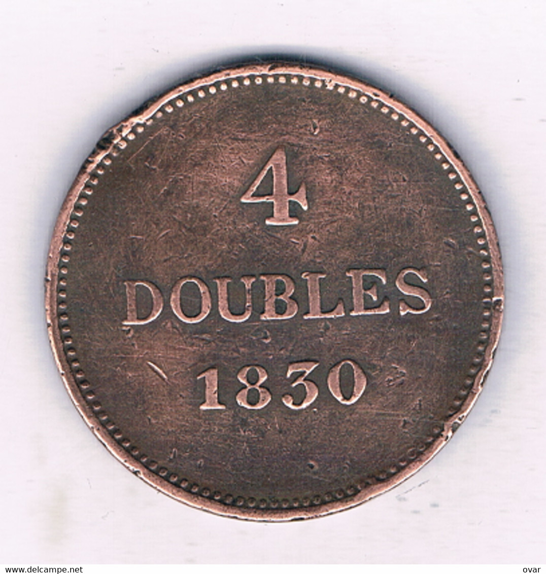 4 DOUBLES 1830(mintage 655000ex) GUERNSEY /7824/ - Guernsey