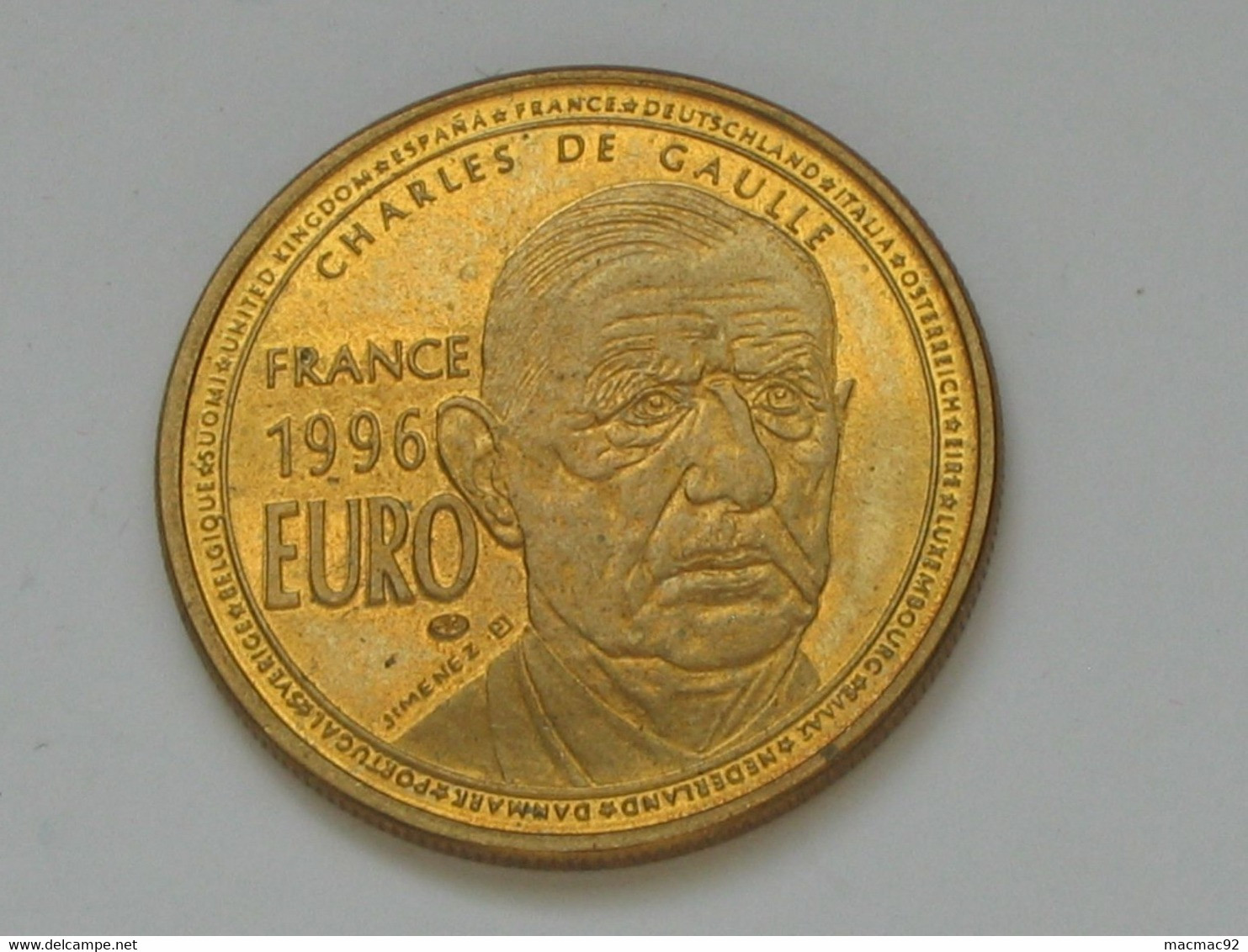 1 Euro -ESSAI - CHARLES DE GAULLE - France 1996   **** EN ACHAT IMMEDIAT **** - Privatentwürfe