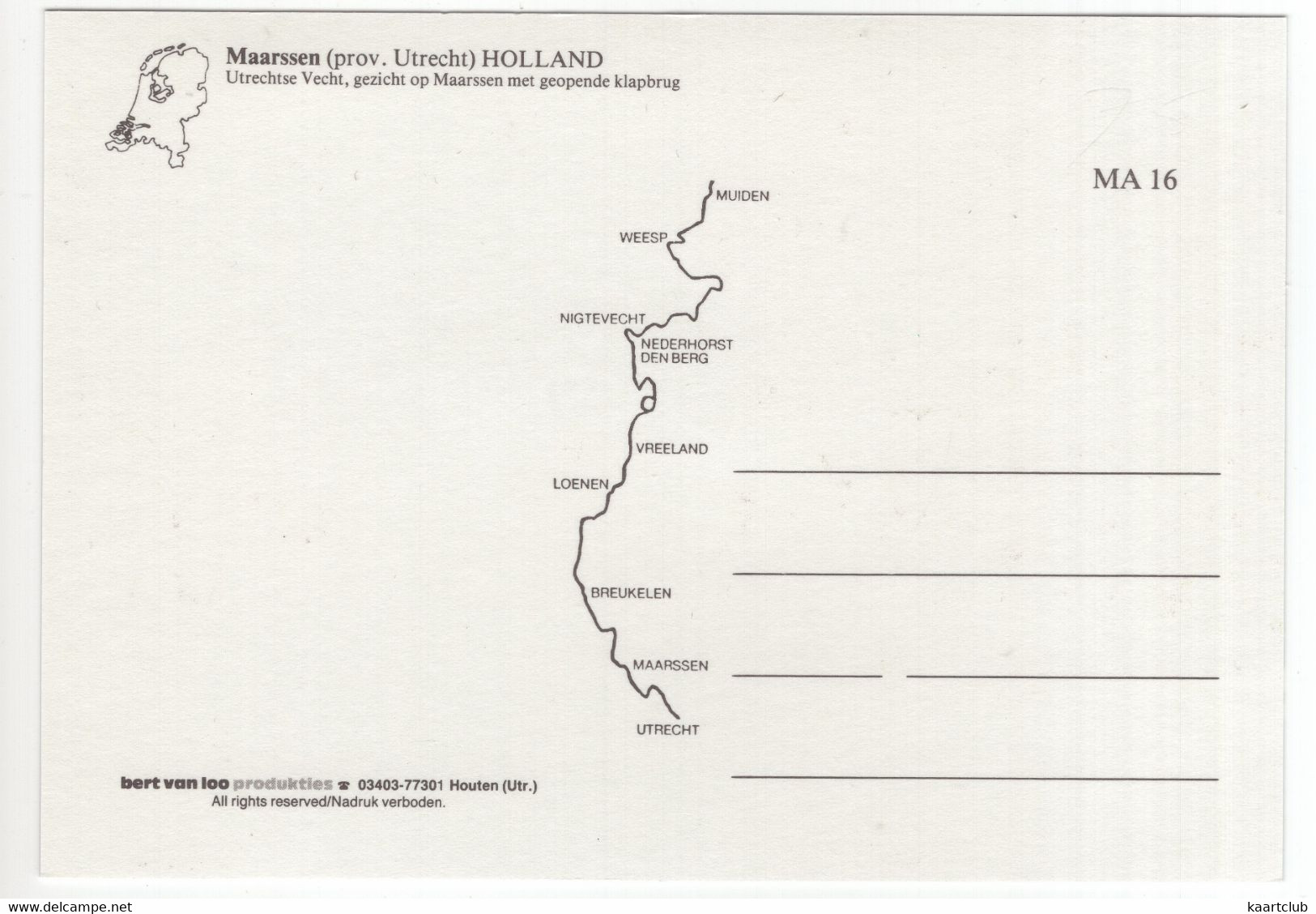 Maarssen - Utrechtse Vecht Met Geopende Klapbrug - Jacht / Yacht - (Utrecht, Holland) - MA 16 - Maarssen