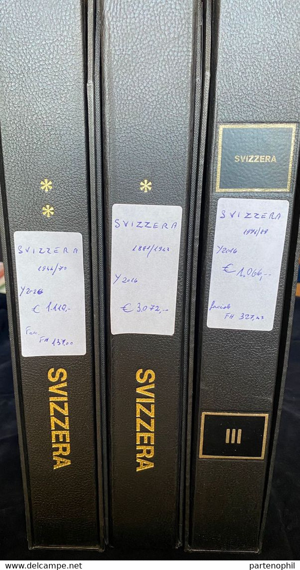 644 ** Svizzera 1881/1989- Collezione Montata In 4 Album GBE, Non Completa Del Periodo. Cat. € 5248,00. SPL - Collections