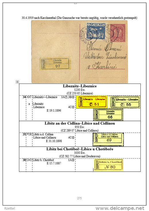 Rekozettel Und Einschreibebelege Von Böhmen Als österreichisches Kronland, 1886 Bis 1918 - Philately And Postal History