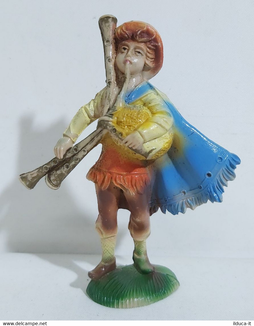 99051 Pastorello Presepe - Statuina In Plastica - Uomo Con Cornamusa - Kerstkribben