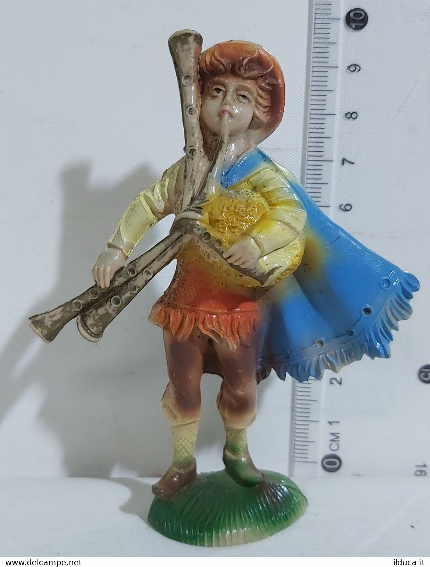 99051 Pastorello Presepe - Statuina In Plastica - Uomo Con Cornamusa - Crèches De Noël