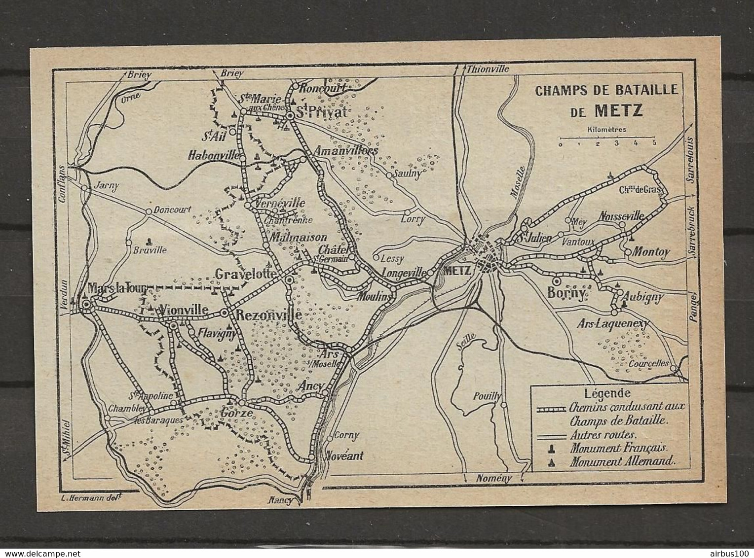 CARTE PLAN 1910 - CHAMP DE BATAILLE De METZ - CHEMINS CONDUISANTS Aux CHAMPS De BATAILLE - MONUMENTS FRANCAIS ALLEMANDS - Cartes Topographiques