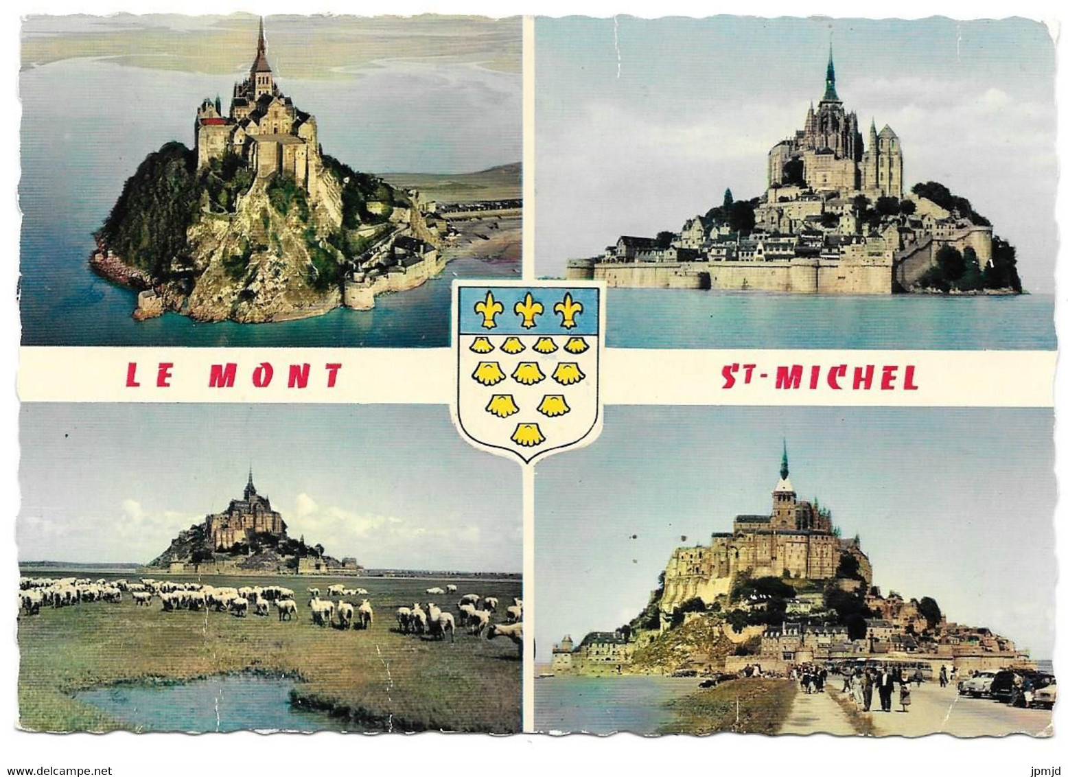 50 - LE MONT SAINT MICHEL - Multi Vues Avec Blason - Ed. CAP N° 1006 - Coquilles Sur Blason - Le Mont Saint Michel