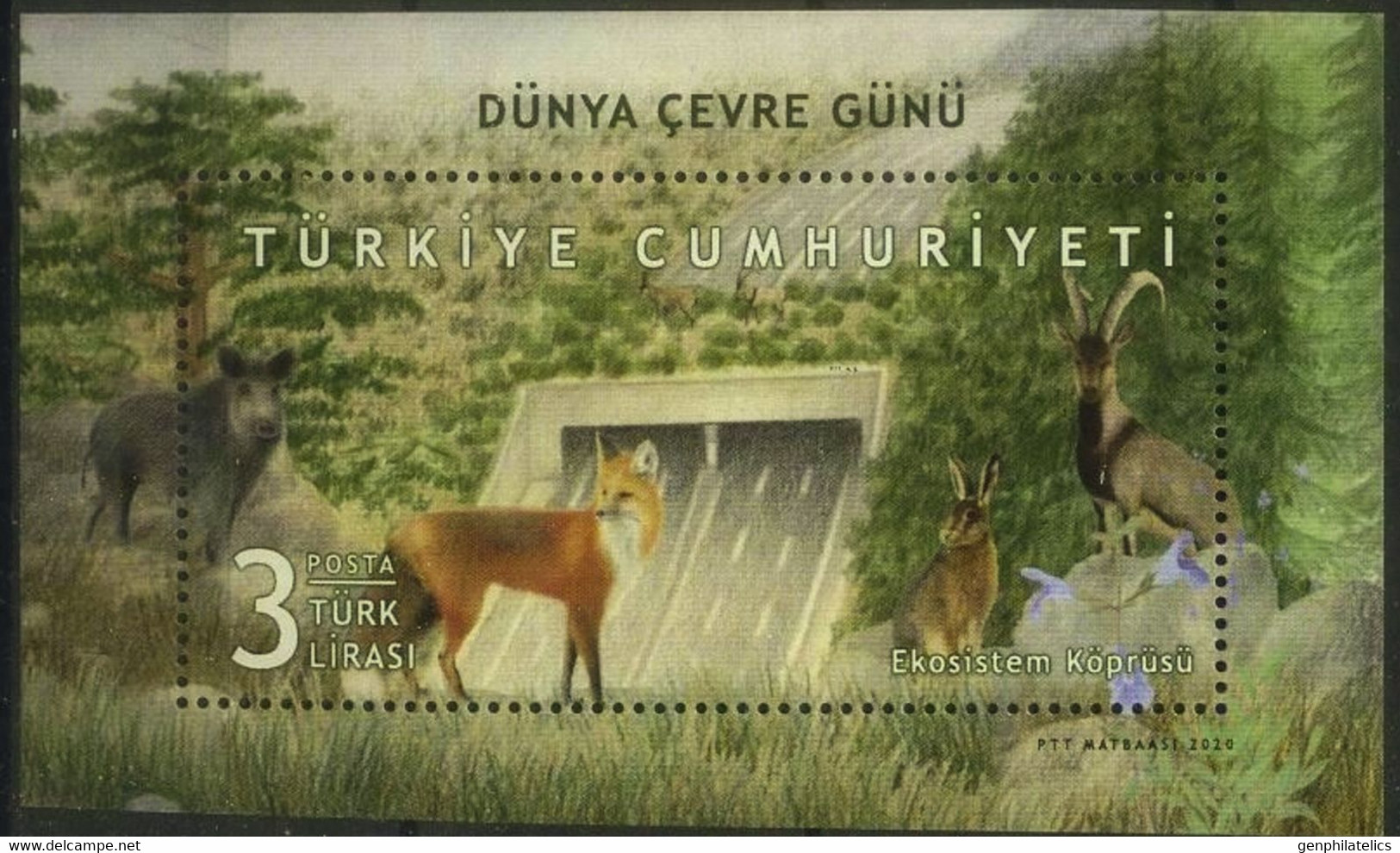 TURKEY 2020 FAUNA Animals. FOX WILD GOAT RABBIT - Fine S/S MNH - Ongebruikt