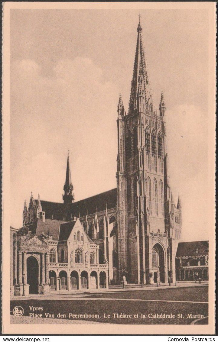 Le Théâtre Et La Cathédrale St Martin, Ypres, C.1920 - Thill CPA - Ieper