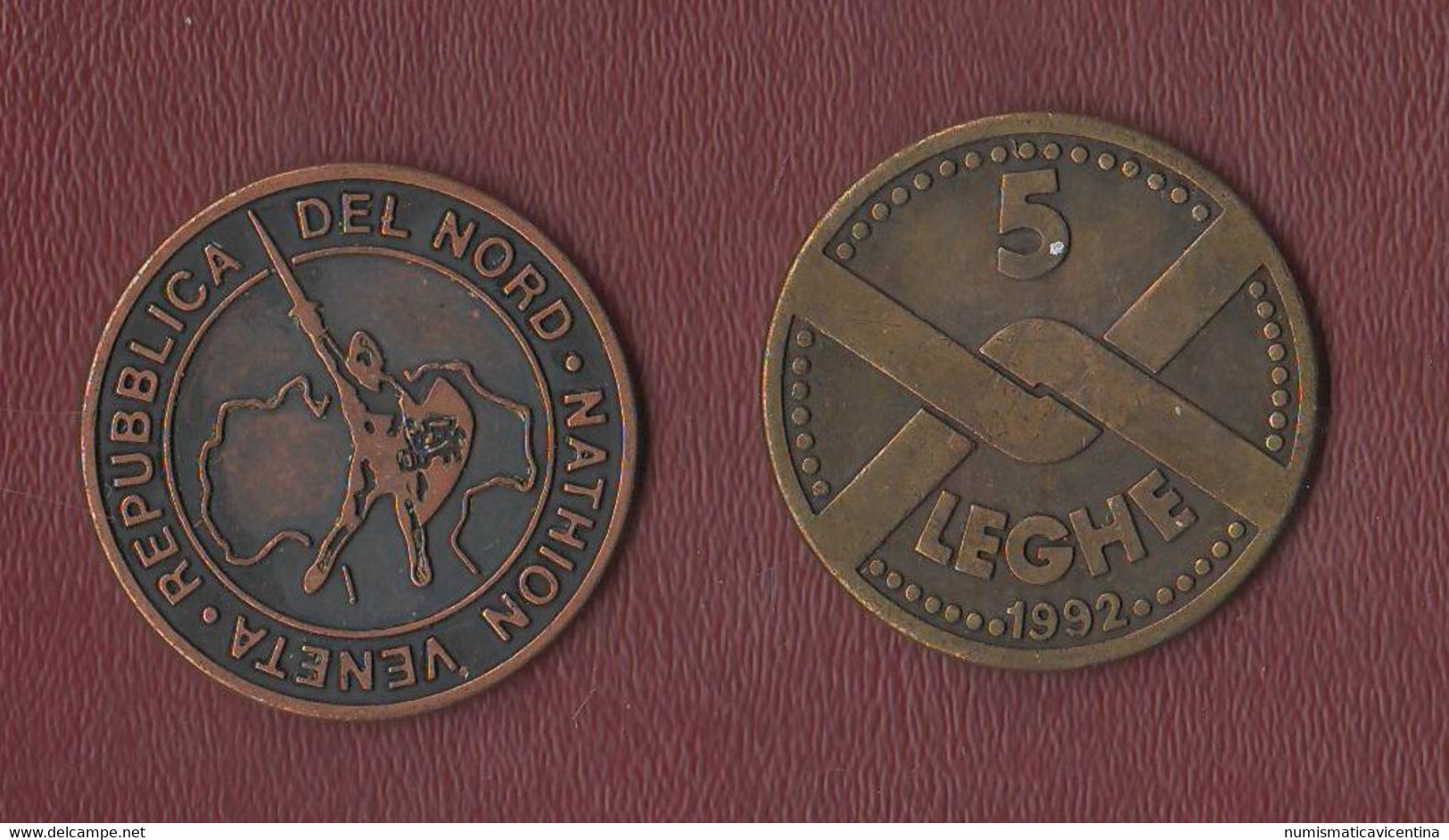 Italia 1 E 5 Leghe 1992 Token Emessi Dalla Lega Nord E Dal Valore Di 1000 E 5000 Lire - Altri & Non Classificati