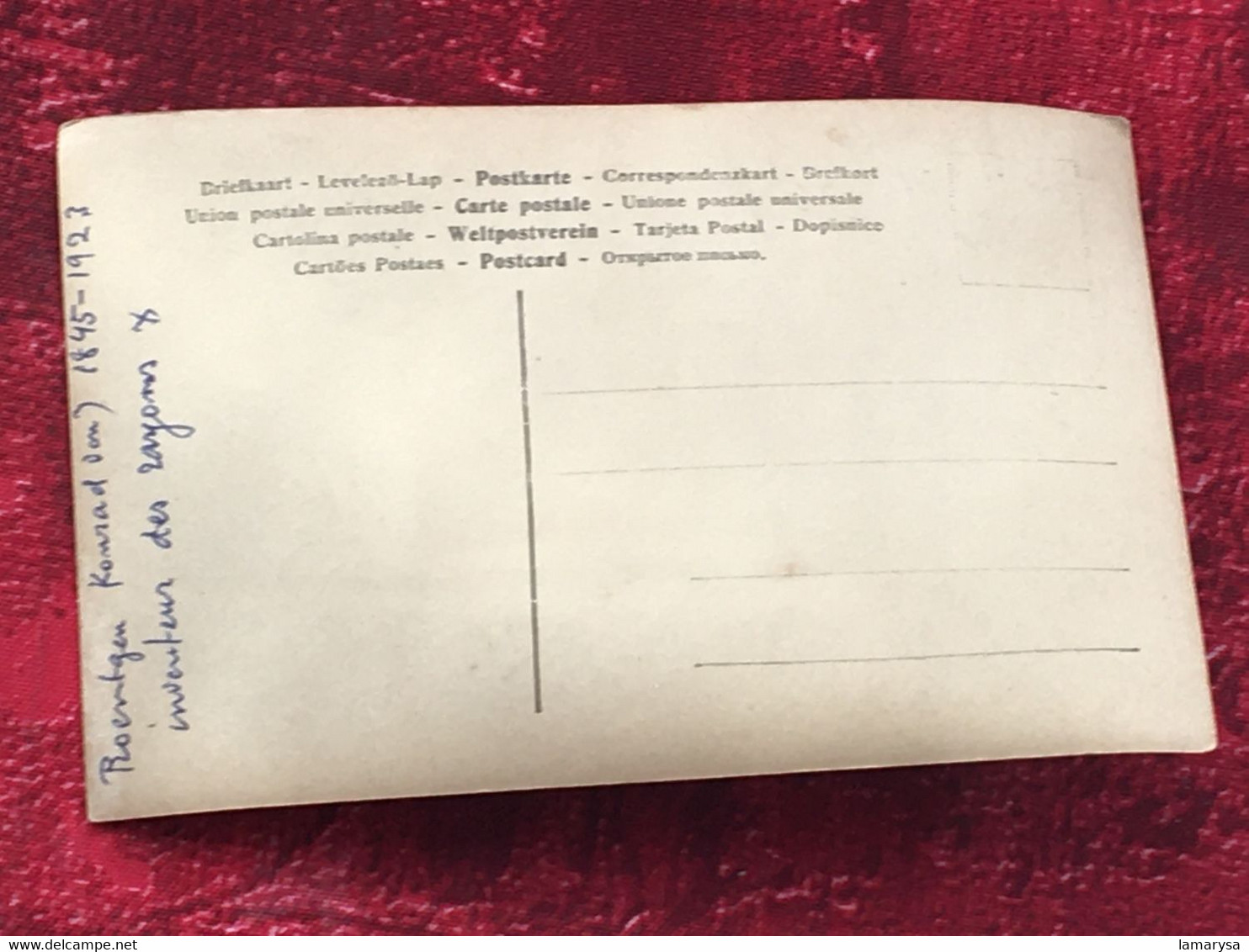 Wilhelm Conrad Röntgen-☛Carte Postale, CPA-Postkarte-☛Deutscher Physiker, Rumford-Medaille 1896 1. Nobelpreis Für Physik - Premi Nobel