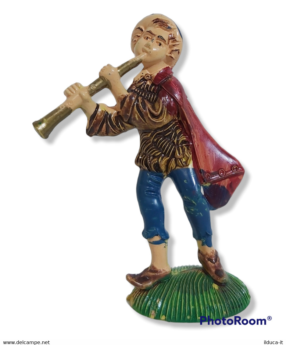 97338 Pastorello Presepe - Statuina In Plastica - Musicante - Nacimientos - Pesebres