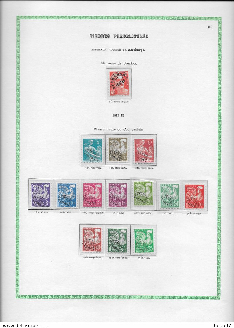 France Préoblitérés - Collection Vendue Page Par Page - Neuf * Avec Charnière - TB - 1953-1960