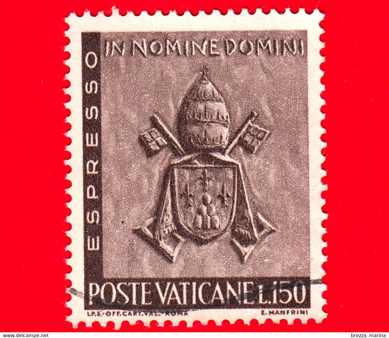 VATICANO - Usato - 1966 - Il Lavoro Dell'uomo - ESPRESSI - 150 L. • Stemma Di Paolo VI - Priority Mail