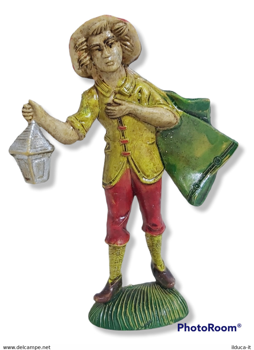 95304 Pastorello Presepe - Statuina In Plastica - Viandante Con Lanterna - Nacimientos - Pesebres