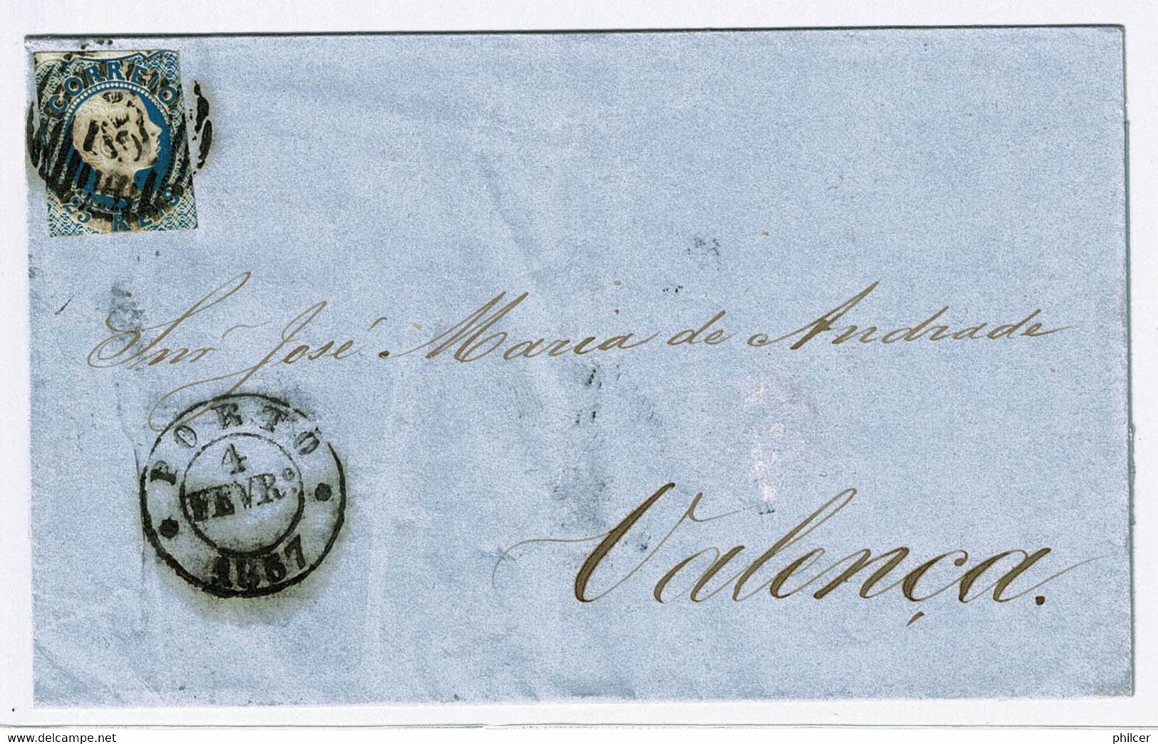 Portugal, 1857, # 12, Porto- Valença - Storia Postale
