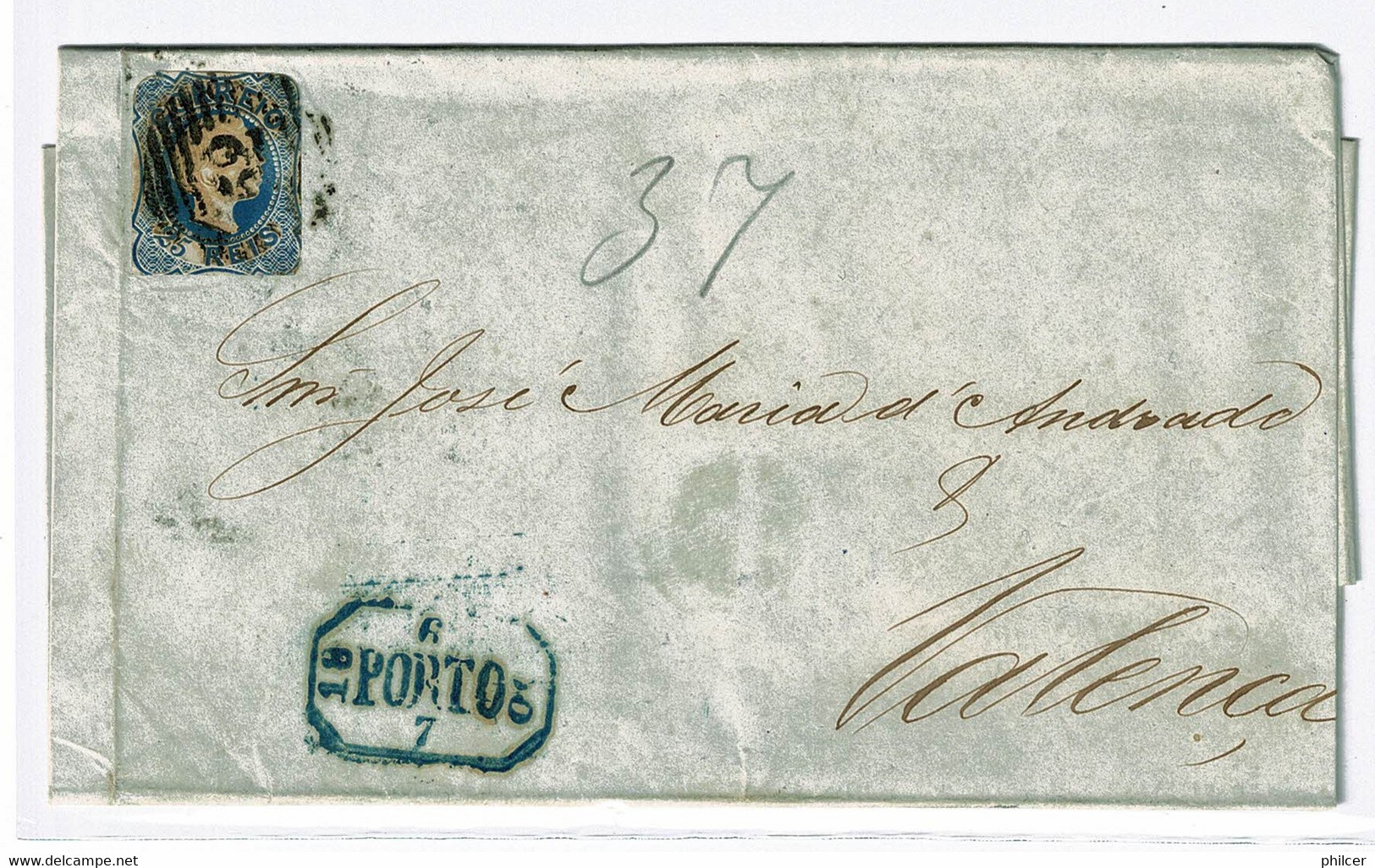 Portugal, 1855, # 6, Porto-Valença - Lettres & Documents