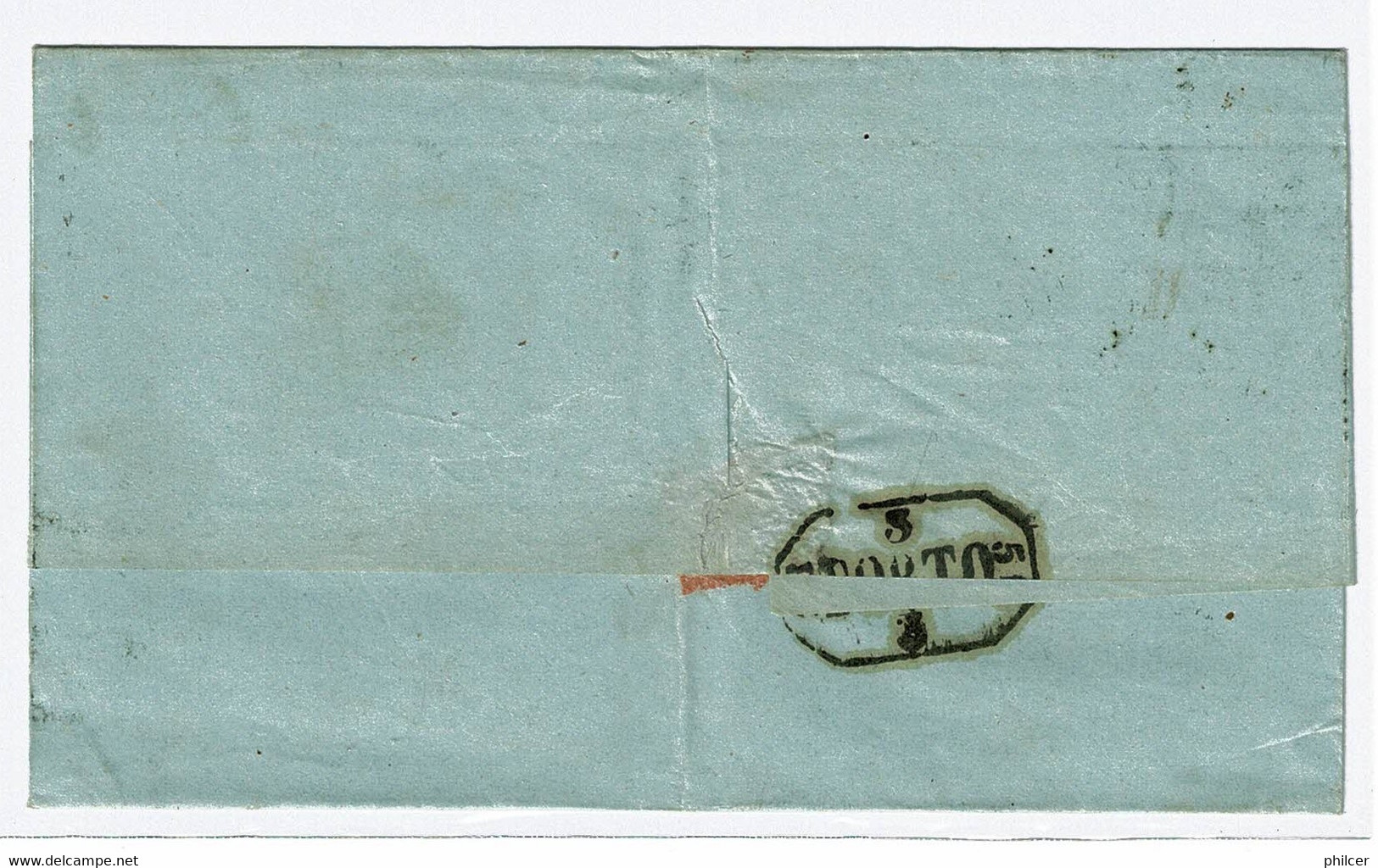 Portugal, 1856, # 7, Lisboa-Valença - Storia Postale