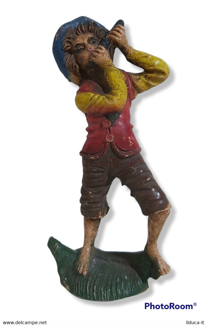 95300 Pastorello Presepe - Statuina In Plastica - Musicante - Nacimientos - Pesebres