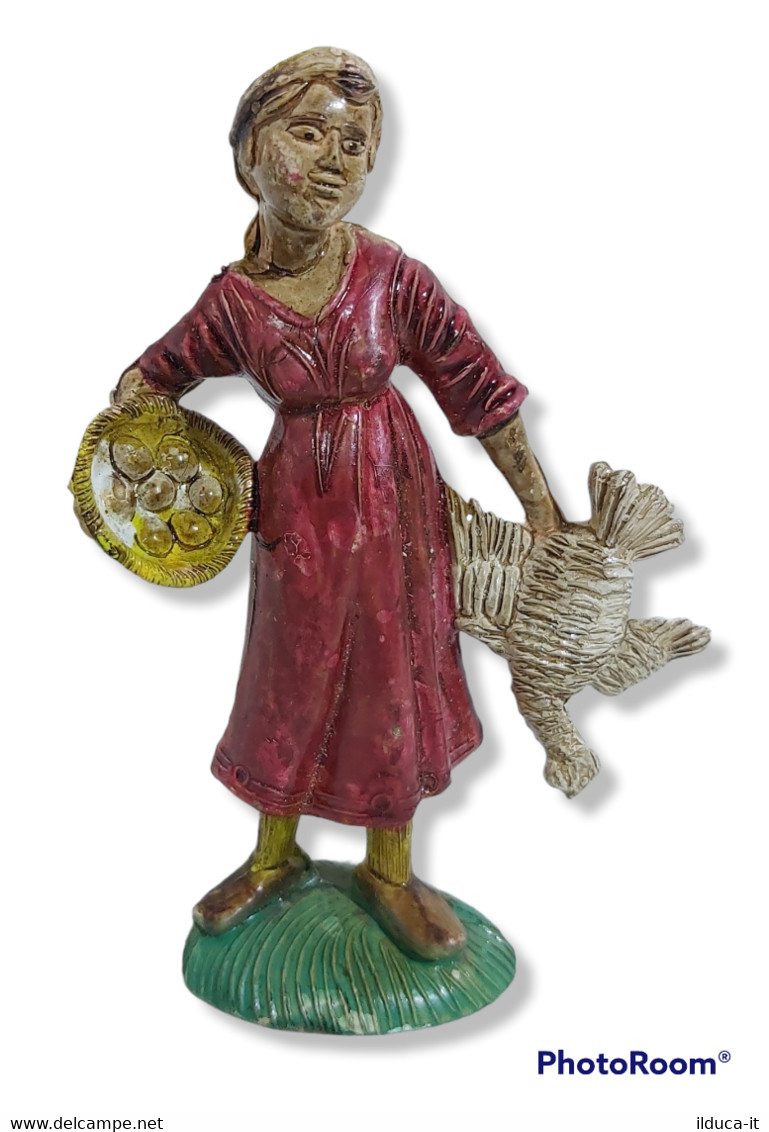 95295 Pastorello Presepe - Statuina In Plastica - Donna Con Gallina E Uova - Presepi