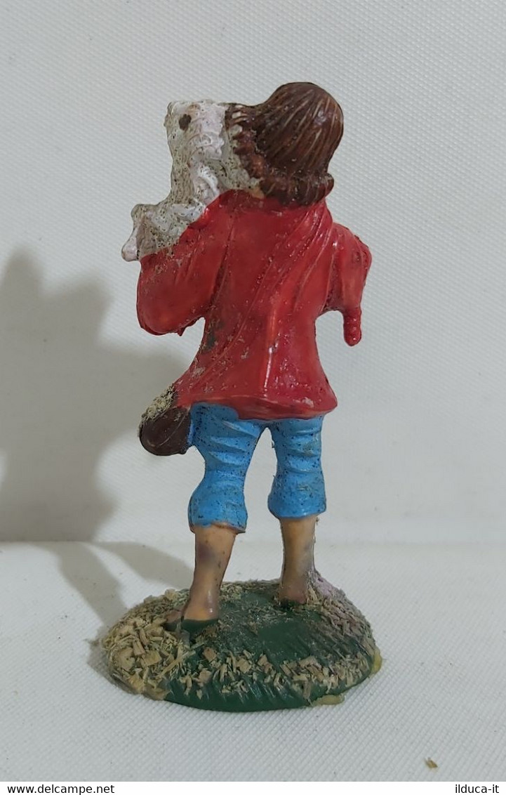 12995 Pastorello Presepe - Statuina In Plastica - Pastore Con Agnello - Weihnachtskrippen