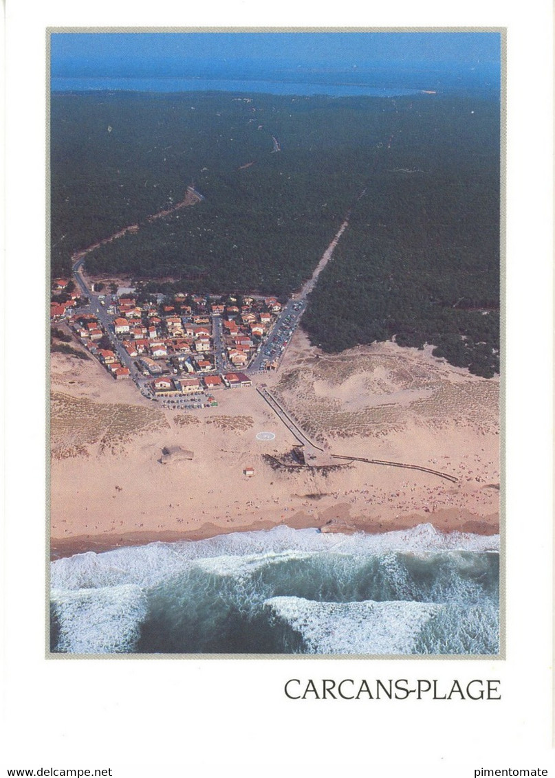 CARCANS PLAGE LA PLAGE OCEANE AU FOND LE LAC DU MAUBUISSON VUE AERIENNE 1994 - Carcans