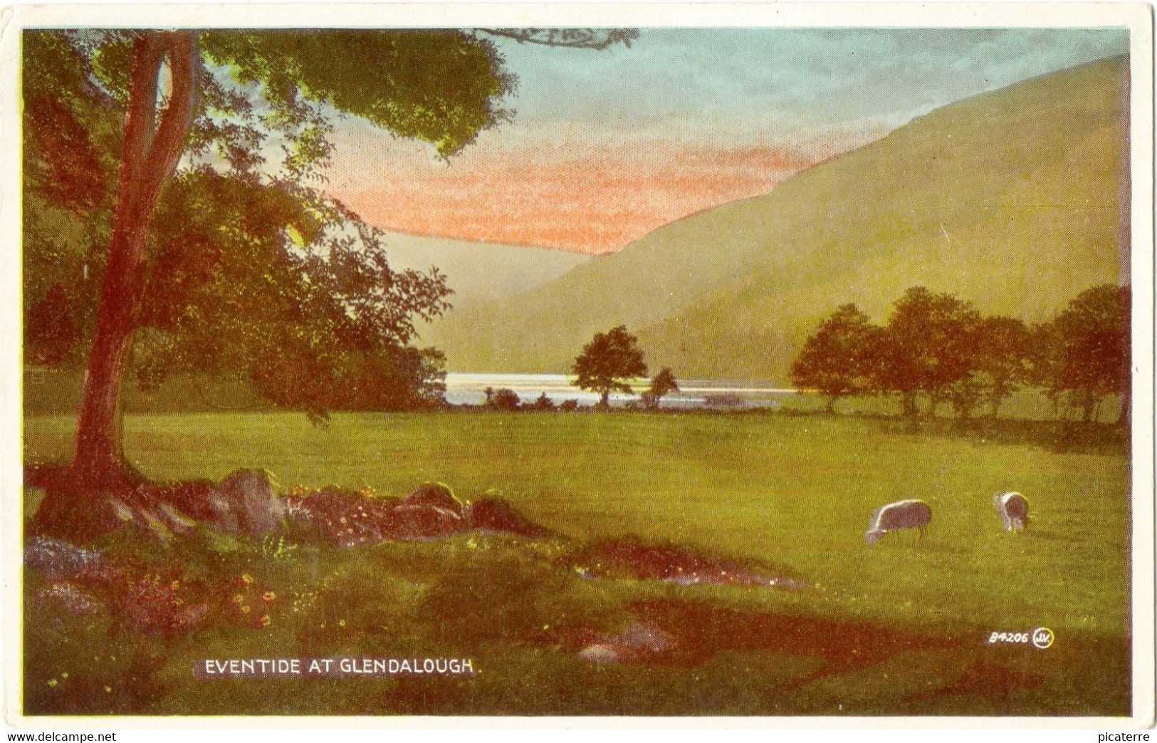 Eventide At Glendalough, Co.Wicklow (Valentines 84206) With Sheep In The Field - Wicklow