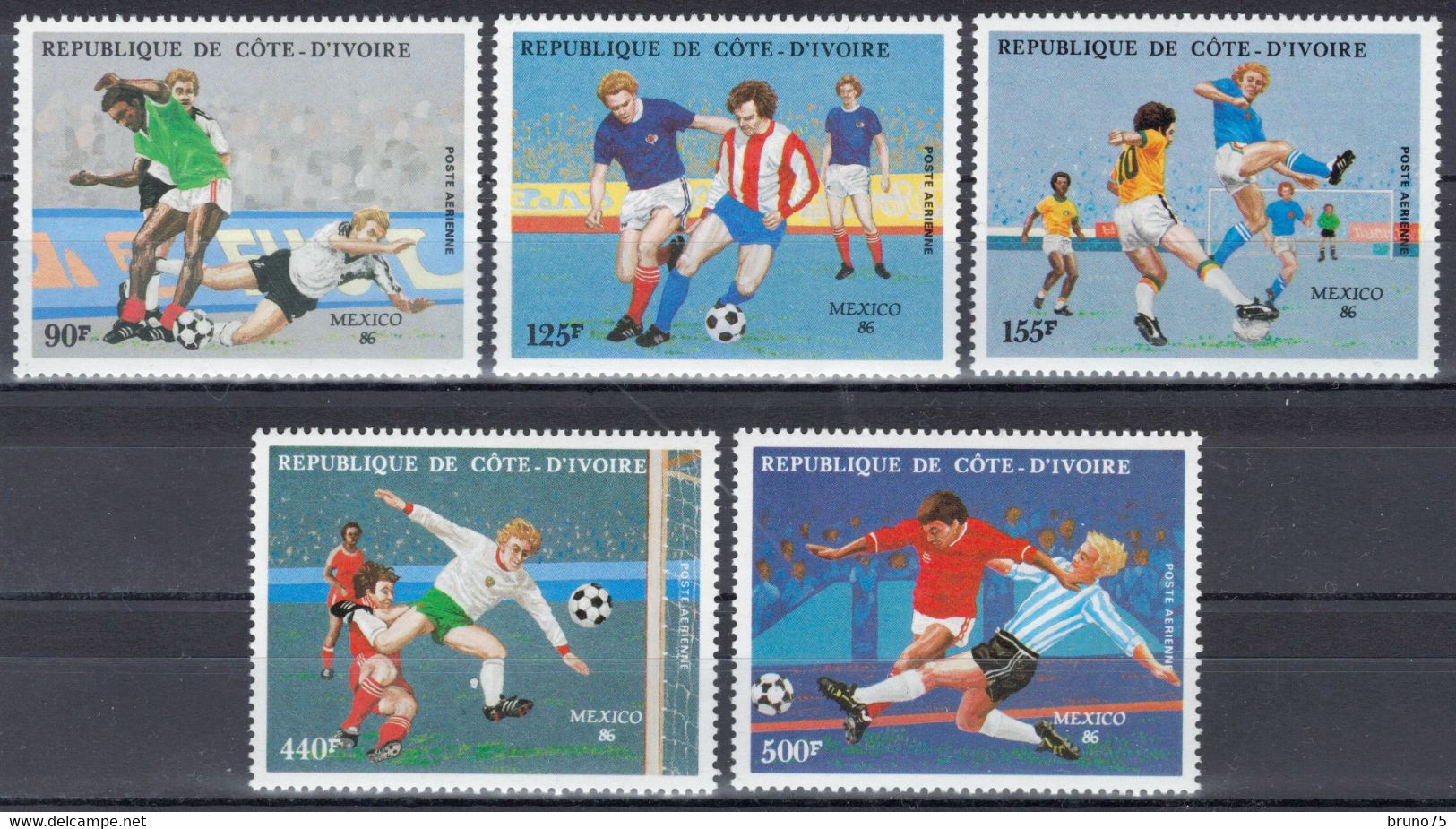 Côte D'Ivoire - YT PA 108-112 ** MNH - 1986 - Football - Mexico 86 - Ivory Coast (1960-...)