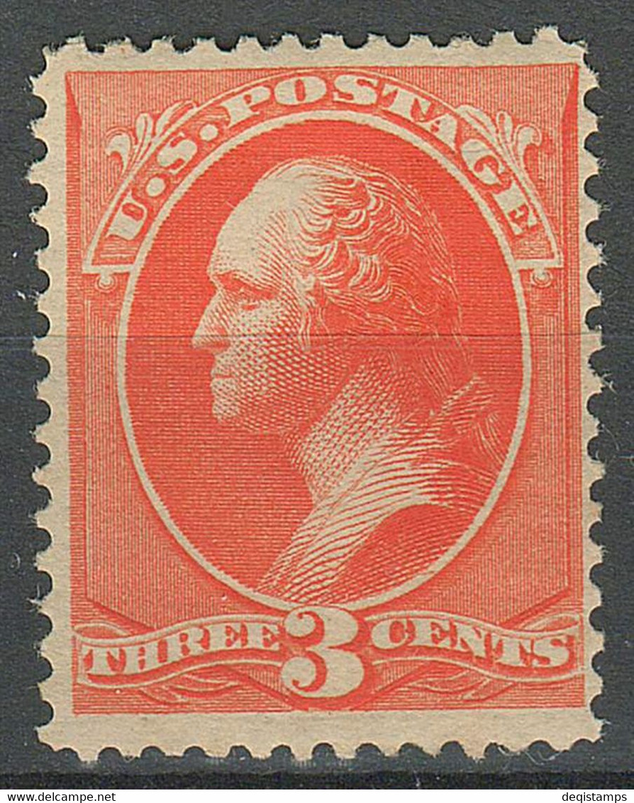 United States 1887 3c ☀ Vermilion Bank Note Issue - George Washington ☀ MLH Cat 225$ - Ungebraucht
