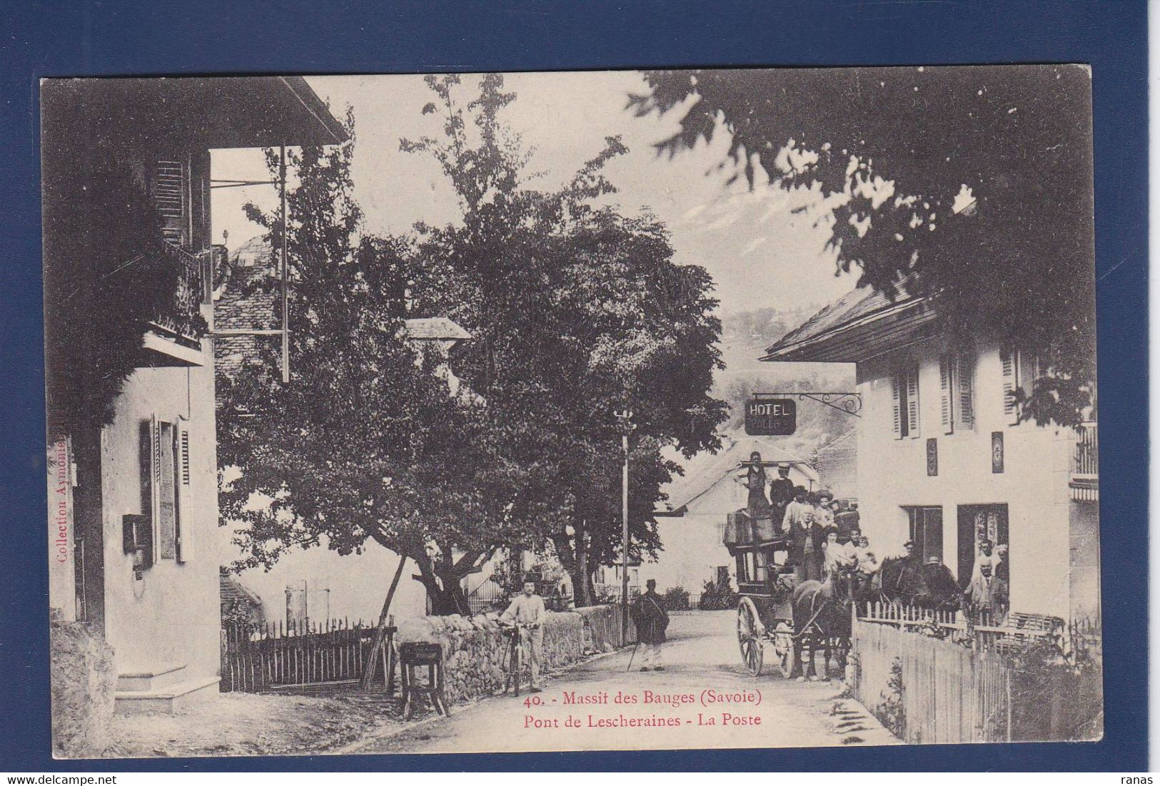 CPA [73] Savoie Massif Des Bauges Pont De Lescheraines La Poste Courrier Attelage Circulé - Otros & Sin Clasificación