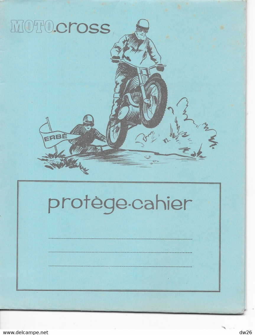 Vieux Papiers - Protège-cahier Moto-cross Avec Table De Multiplication, Mesures Pour Liquides Et Bois - Coberturas De Libros