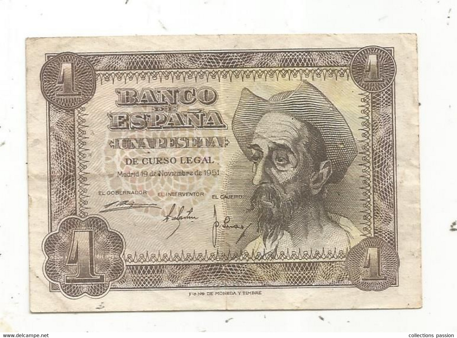 Billet, BANCO ESPANA, 1951 ,1 , Una PESETA - 1-2 Pesetas