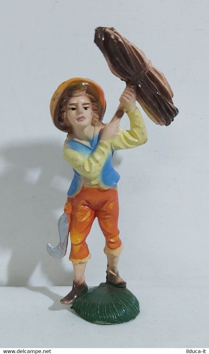 27027 Pastorello Presepe - Statuina In Plastica - Ragazzo Con Legna - Christmas Cribs