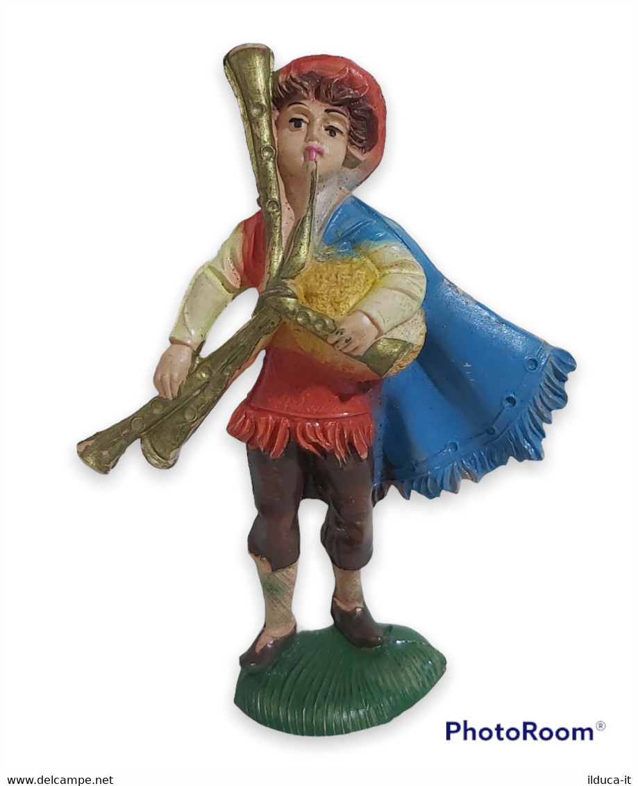 27047 Pastorello Presepe - Statuina In Plastica - Musicante Con Zampogna - Presepi