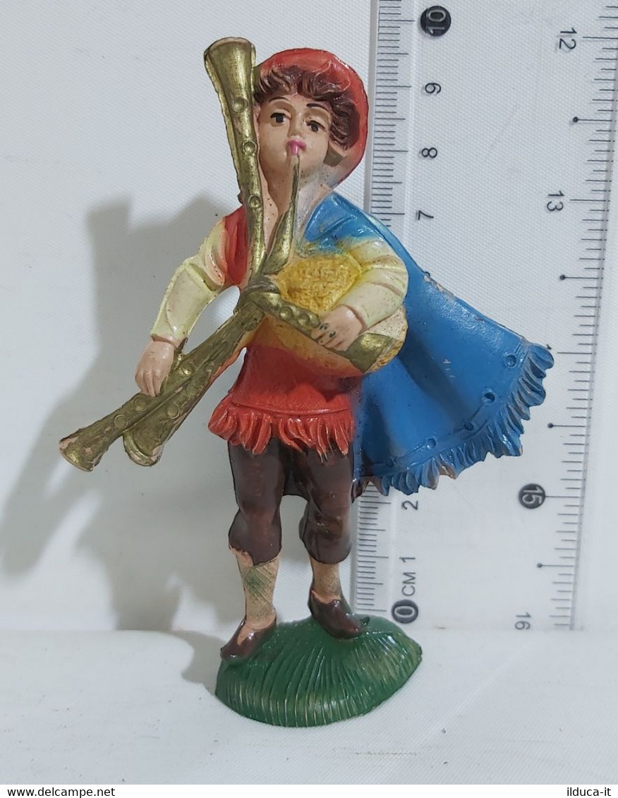 27047 Pastorello Presepe - Statuina In Plastica - Musicante Con Zampogna - Presepi