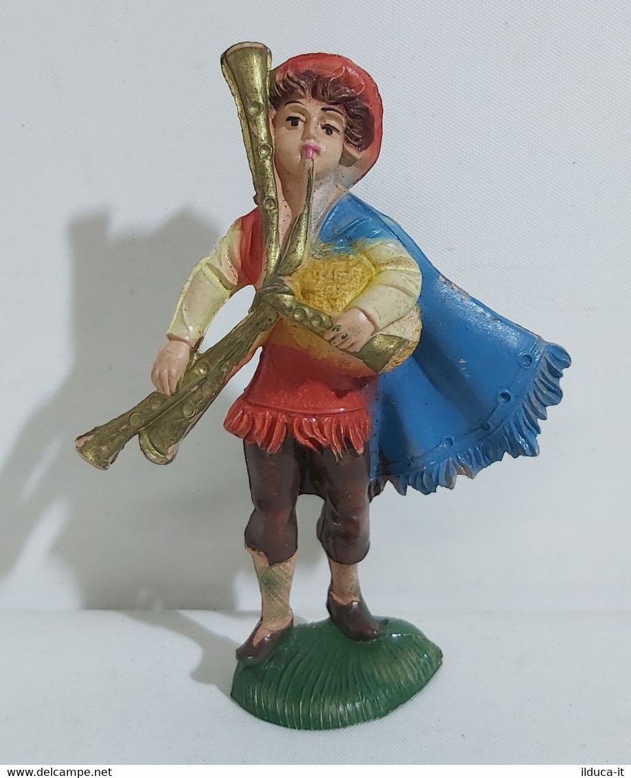 27047 Pastorello Presepe - Statuina In Plastica - Musicante Con Zampogna - Weihnachtskrippen