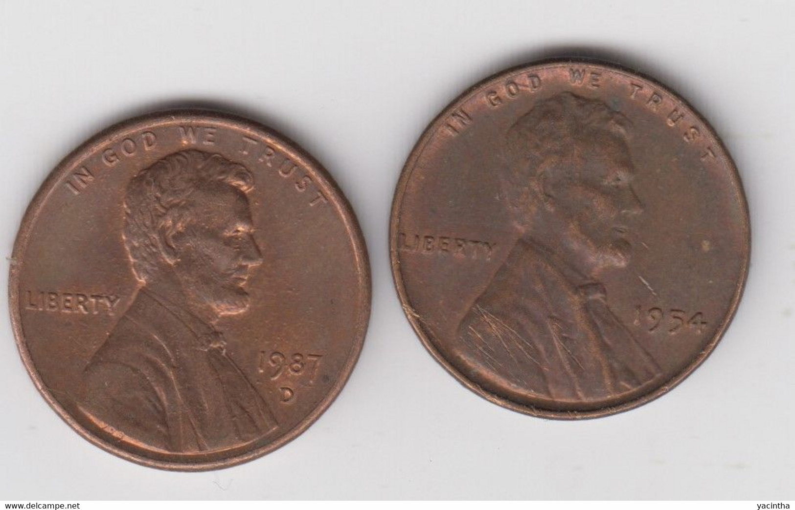 @Y@   United States Of America  1  Cents  1987  +  1954   (3069 ) - Non Classés