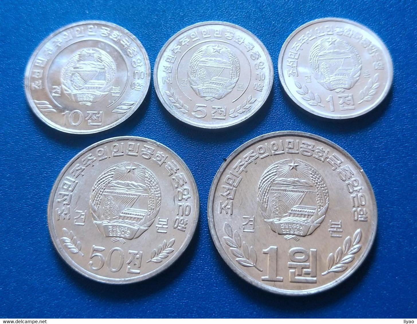 Korea Specimen 2002 2008 1 5 10 50 Chon 1won 5pcs UNC- - Corea Del Norte