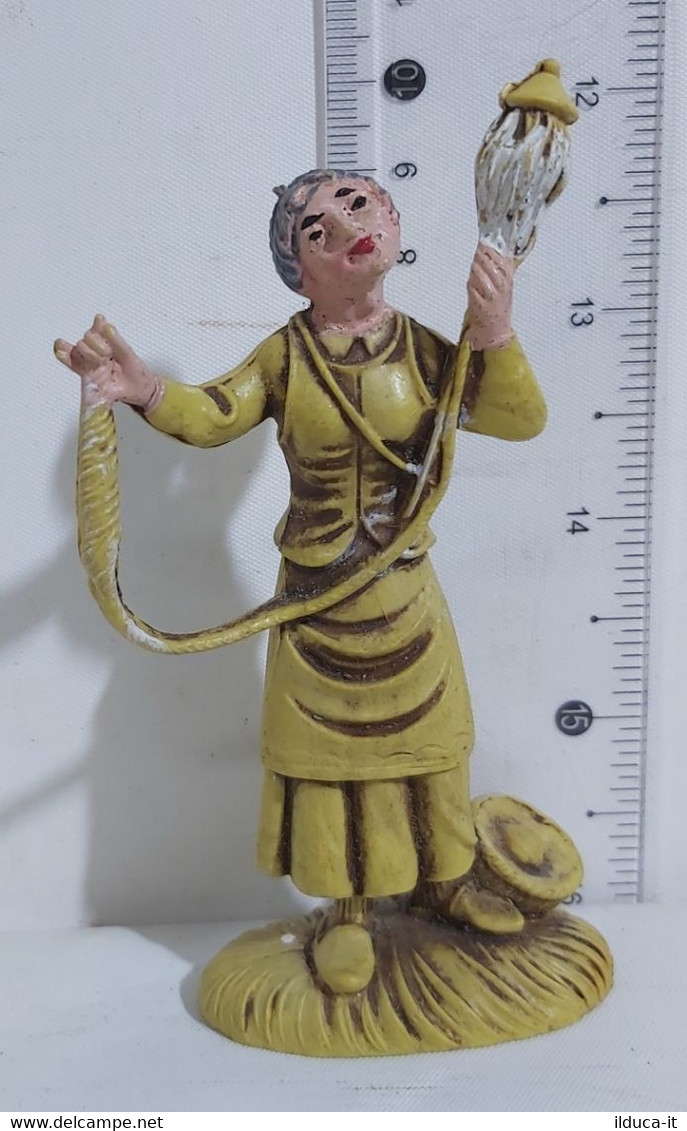 30128 Pastorello Presepe - Statuina In Plastica - Tessitrice - Presepi