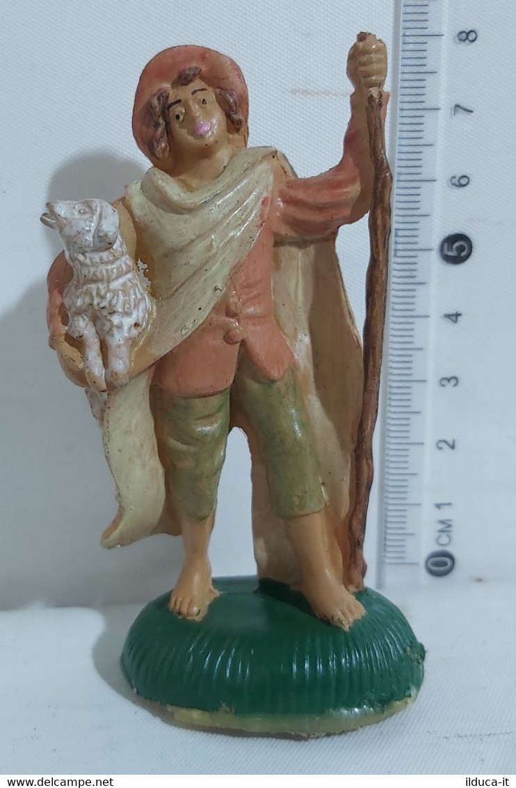 30483 Pastorello Presepe - Statuina In Plastica - Pastore Con Pecora - Weihnachtskrippen